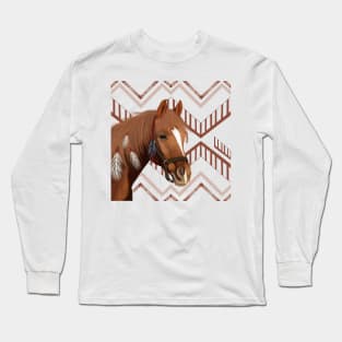 Native American Brown Horse Long Sleeve T-Shirt